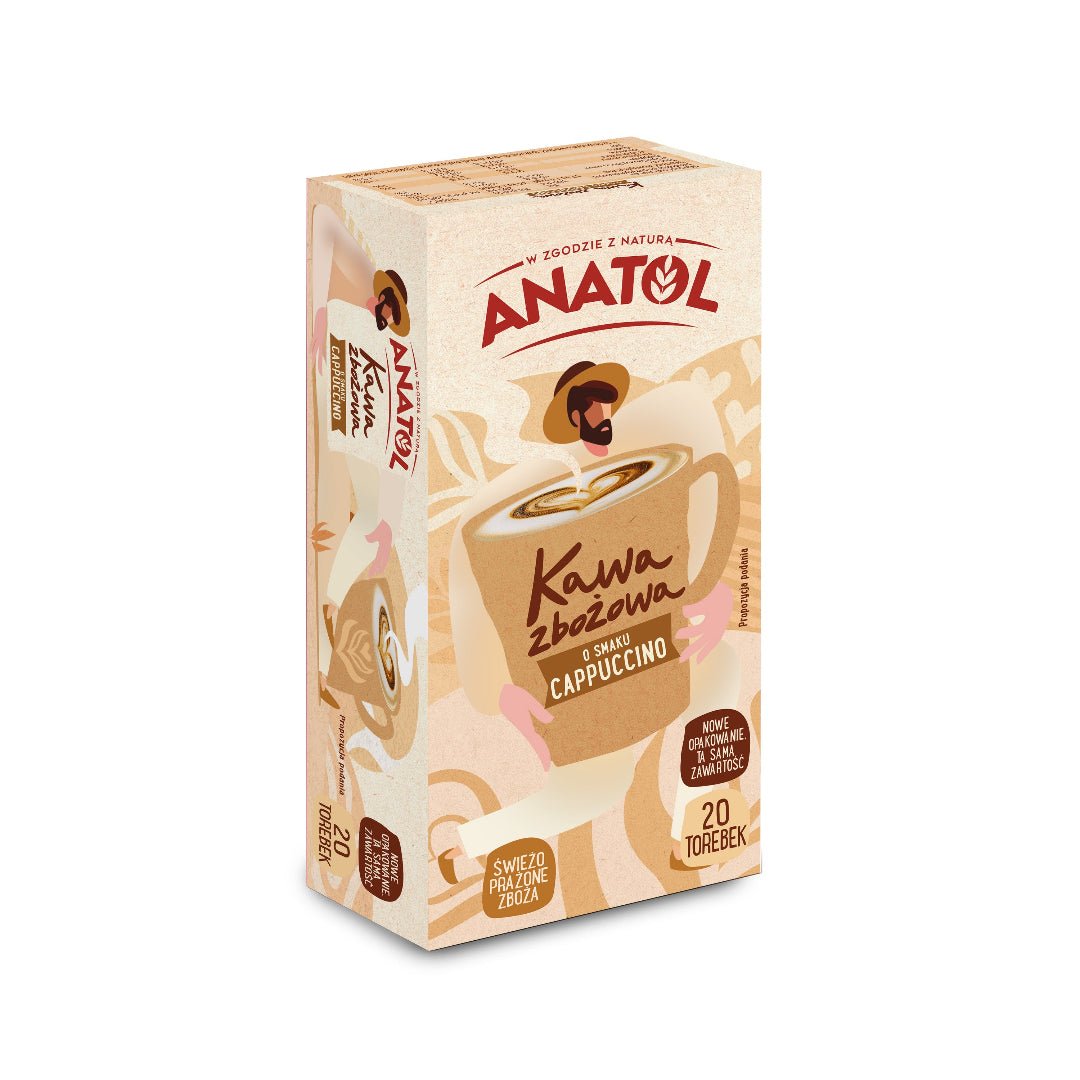 Anatol Cereal Coffee - Cappuccino flavor 84g (20 bags) - Purella Superfoods - Vesa Beauty