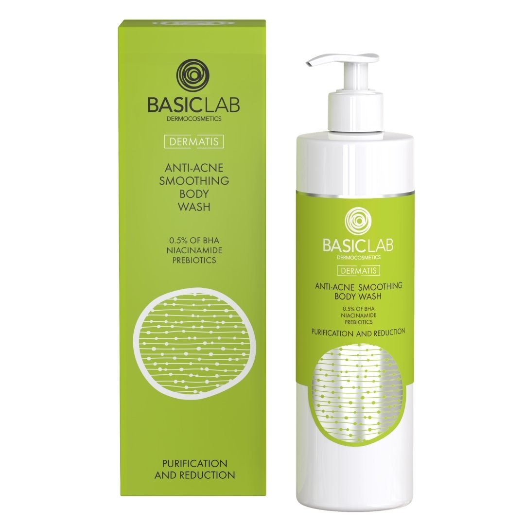 Anti - Acne Smoothing Body Wash with 0,5% BHA, Niacinamide, Probiotics 300ml - BasicLab - Vesa Beauty