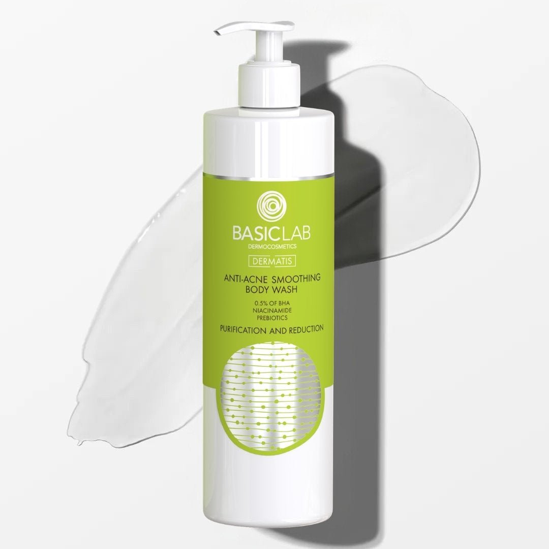 Anti - Acne Smoothing Body Wash with 0,5% BHA, Niacinamide, Probiotics 300ml - BasicLab - Vesa Beauty