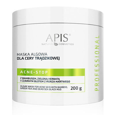 APIS Acne-Stop - Algae Mask for Acne Skin with Bamboo, Green tea & Dead Sea Black Mud 200g - APIS - Vesa Beauty