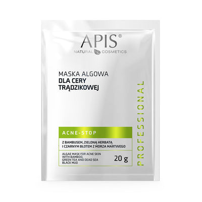 APIS Acne-Stop - Algae Mask for Acne Skin with Bamboo, Green tea & Dead Sea Black Mud 20g - APIS - Vesa Beauty