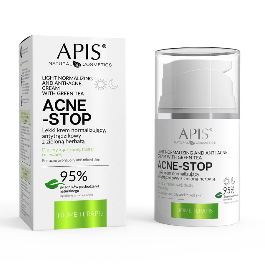 APIS Acne-Stop / Home terApis - Light Normalizing and Anti-Acne Cream with Green Tea 50ml - APIS - Vesa Beauty