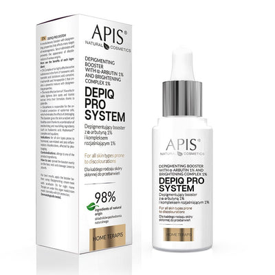 APIS Depiq Pro System - Depigmenting booster with α-arbutin 1% and brightening complex 1% 30ml - APIS - Vesa Beauty