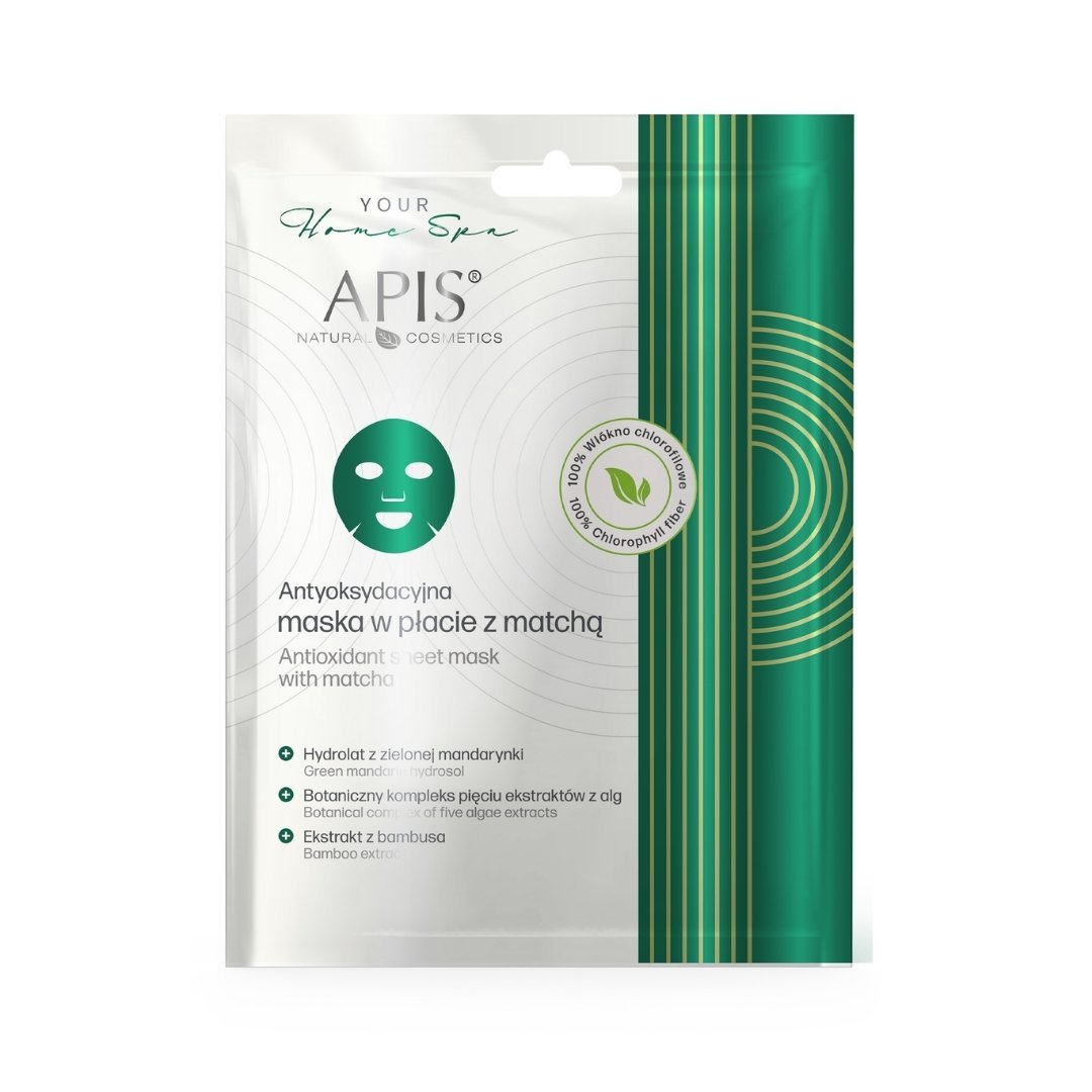 APIS HOME SPA Antioxidant Sheet Mask with Matcha 20g - APIS - Vesa Beauty
