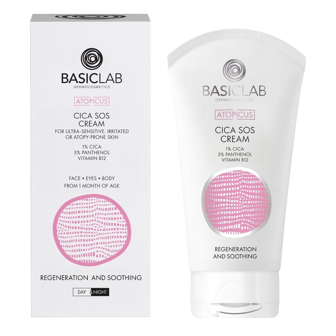 ATOPICUS CICA SOS cream for ultra - sensitive, irritated or atopy - prone skin, 1% CICA, 5% panthenol, vitamin B12 75ml - BasicLab - Vesa Beauty