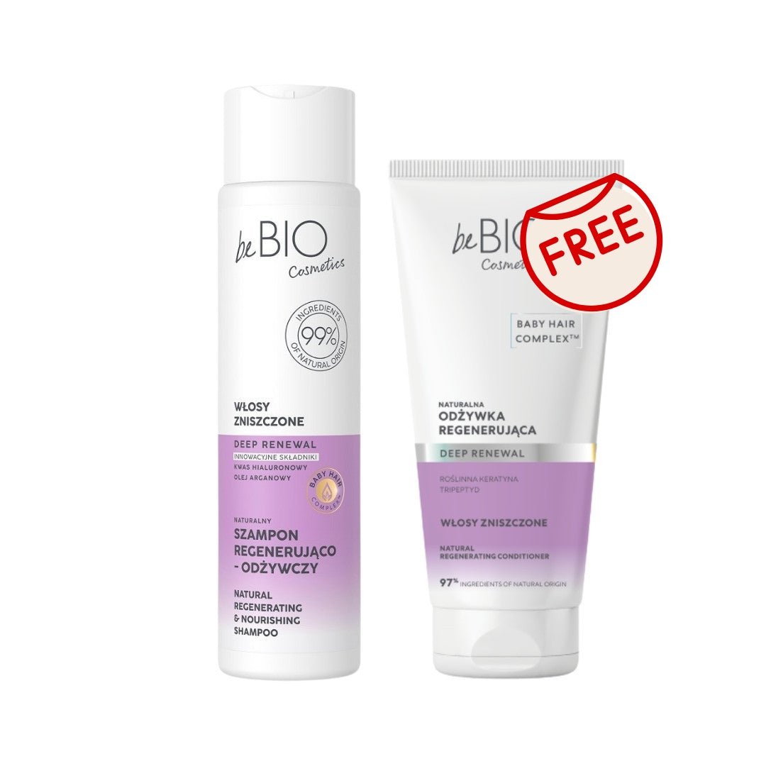 Baby Hair Complex - Damaged Hair Set: Shamoo 300ml + FREE Conditioner 200ml - beBIO Ewa Chodakowska - Vesa Beauty