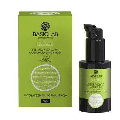BasicLab Acid Peeling Unblocking Pores with 15% AHA & 2% BHA 30ml - BasicLab - Vesa Beauty