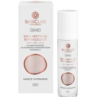 BasicLab Aminis Actively Revitalizing Day Cream for face, neck and décolleté with 5% Amino Acids 50ml - BasicLab - Vesa Beauty