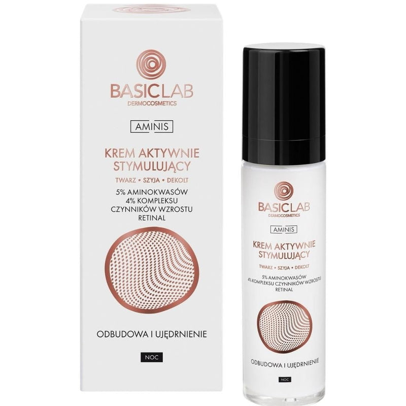 BasicLab Aminis Actively Stimulating Night Cream for face, neck and décolleté with 5% Amino Acids 50ml - BasicLab - Vesa Beauty