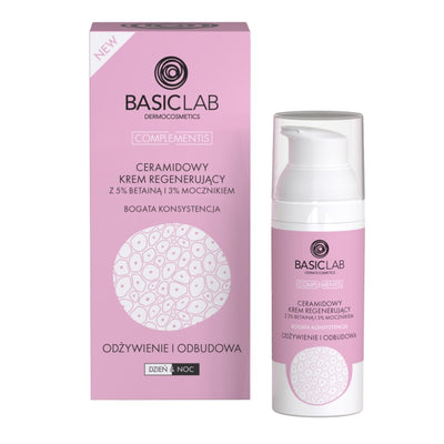 BasicLab Ceramide Regenerating Cream of Rich consistency with 5% betaine and 3% urea 50ml - BasicLab - Vesa Beauty