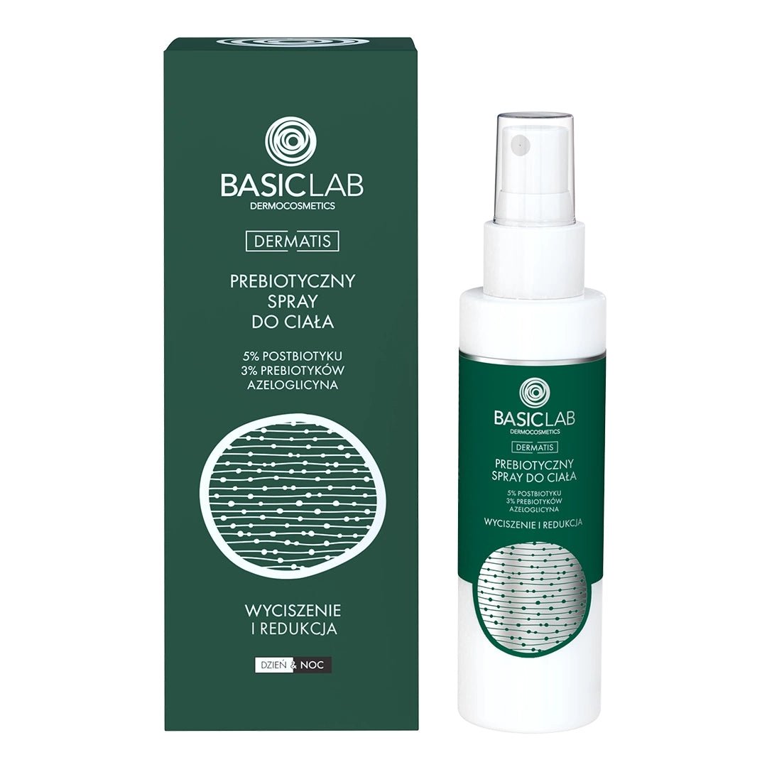 BasicLab DERMATIS Prebiotic body spray with 5% postbiotic, 3% prebiotics & azeloglycine 100ml - BasicLab - Vesa Beauty
