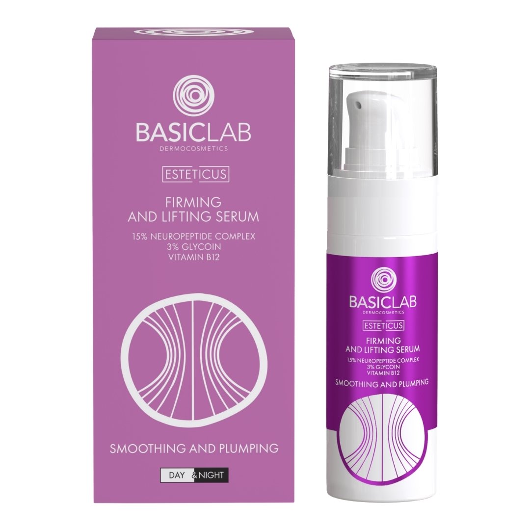 Natural Cosmetics Basiclab ESTETICUS Firming and lifting serum 15% neuropeptide complex, 3% glycoin, vitamin B12 30ml
