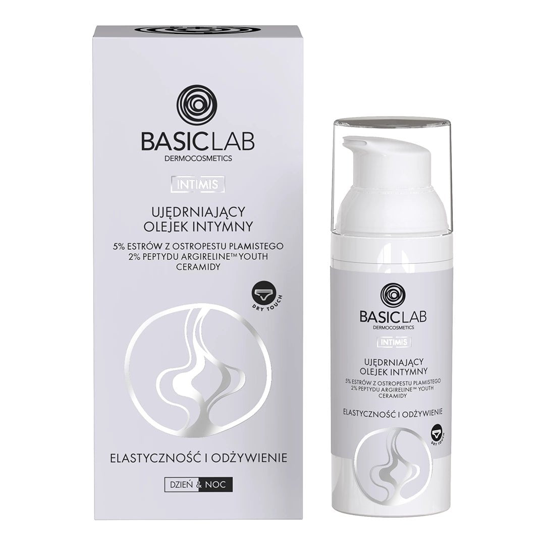 BasicLab INTIMIS Firming Intimate Oil with 5% milk thistle esters, 2% Argireline™ YOUth peptide, ceramides 50ml - BasicLab - Vesa Beauty