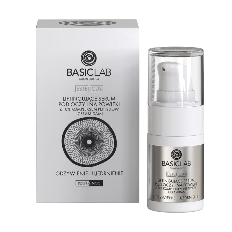 BasicLab Lifting Eye and Eyelid Serum with 10% Complex of Peptides and Ceramides 15ml - BasicLab - Vesa Beauty