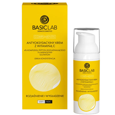 BasicLab Light Antioxidant Cream with Vitamin C, 4% Peptide Complex, 1% Adenosine, Glutathione 50ml - BasicLab - Vesa Beauty