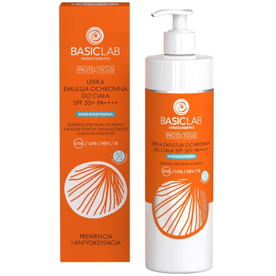 BasicLab Light Protective Body Emulsion SPF50+ PA++++ 300ml - BasicLab - Vesa Beauty