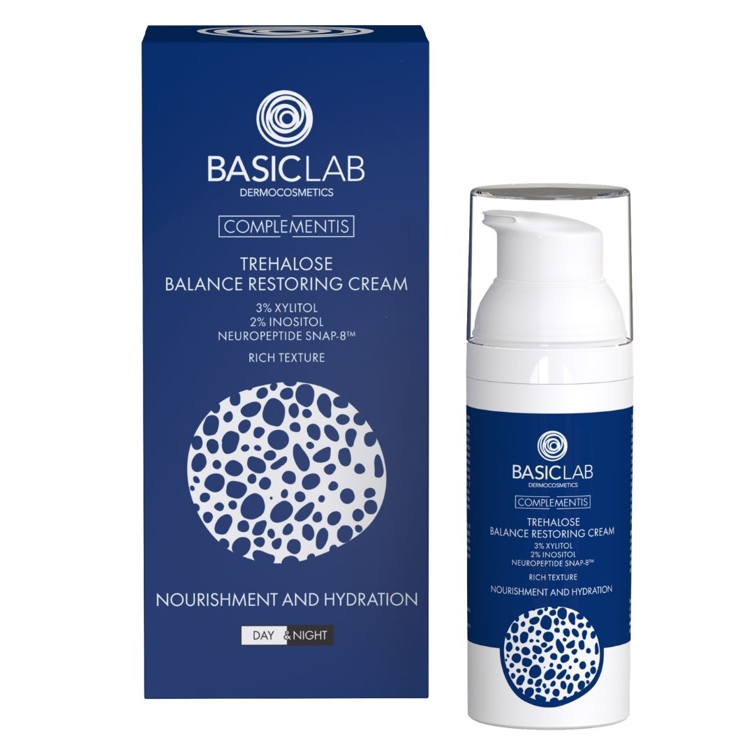 Natural Cosmetics Rich Trehalose Balance Restoring Cream - 3% xylitol, 2% inositol, Neuropeptide SNAP-8™ 50ml