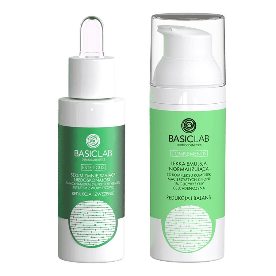 BasicLab SET: Care for acne - prone skin with excess sebum - Light Emulsion + Serum with 5% Niacinamide - BasicLab - Vesa Beauty