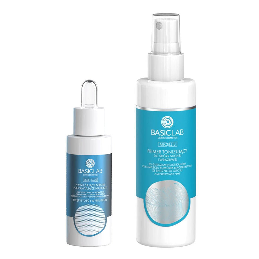 BasicLab SET: Deep hydration & elasticity - Serum 3% hyaluronic Acid + Primer - BasicLab - Vesa Beauty