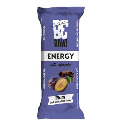 Be Raw Energy Bar - Plum dark chocolate cover 40g - Be Raw - Vesa Beauty