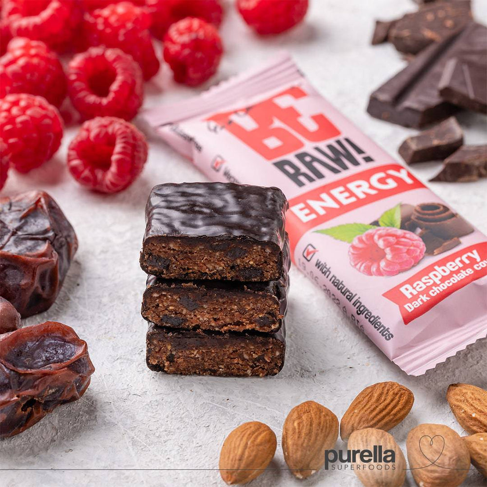 Be Raw Energy Bar - Raspberry Dark chocolate cover 40g - Be Raw - Vesa Beauty