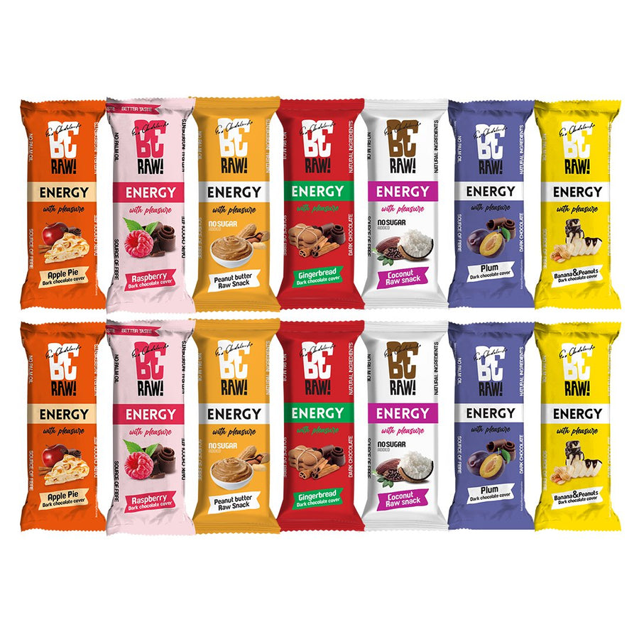 Be Raw ENERGY Bar Set: 7 flavors x 2 pieces - Be Raw - Vesa Beauty