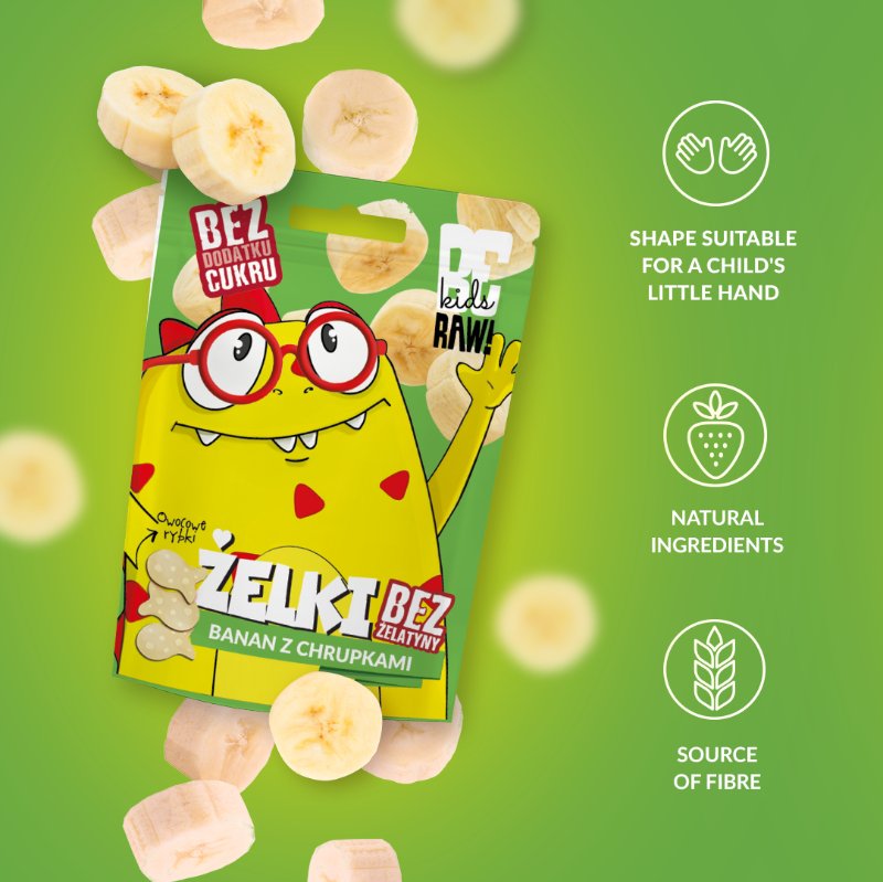 Be Raw Kids Jelly Beans - Banana with Crisps 35g - Be Raw - Vesa Beauty