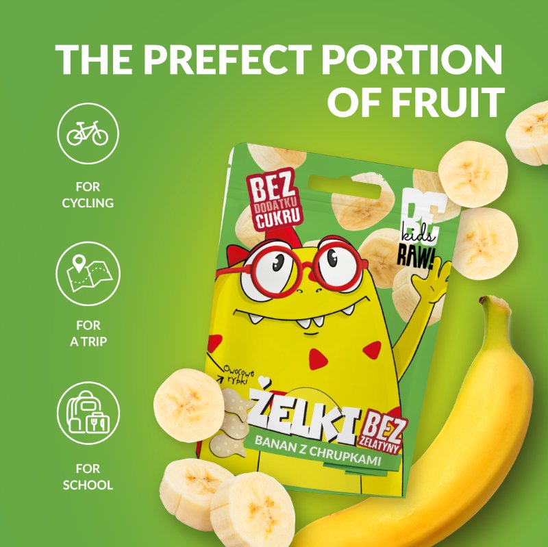 Be Raw Kids Jelly Beans - Banana with Crisps 35g - Be Raw - Vesa Beauty