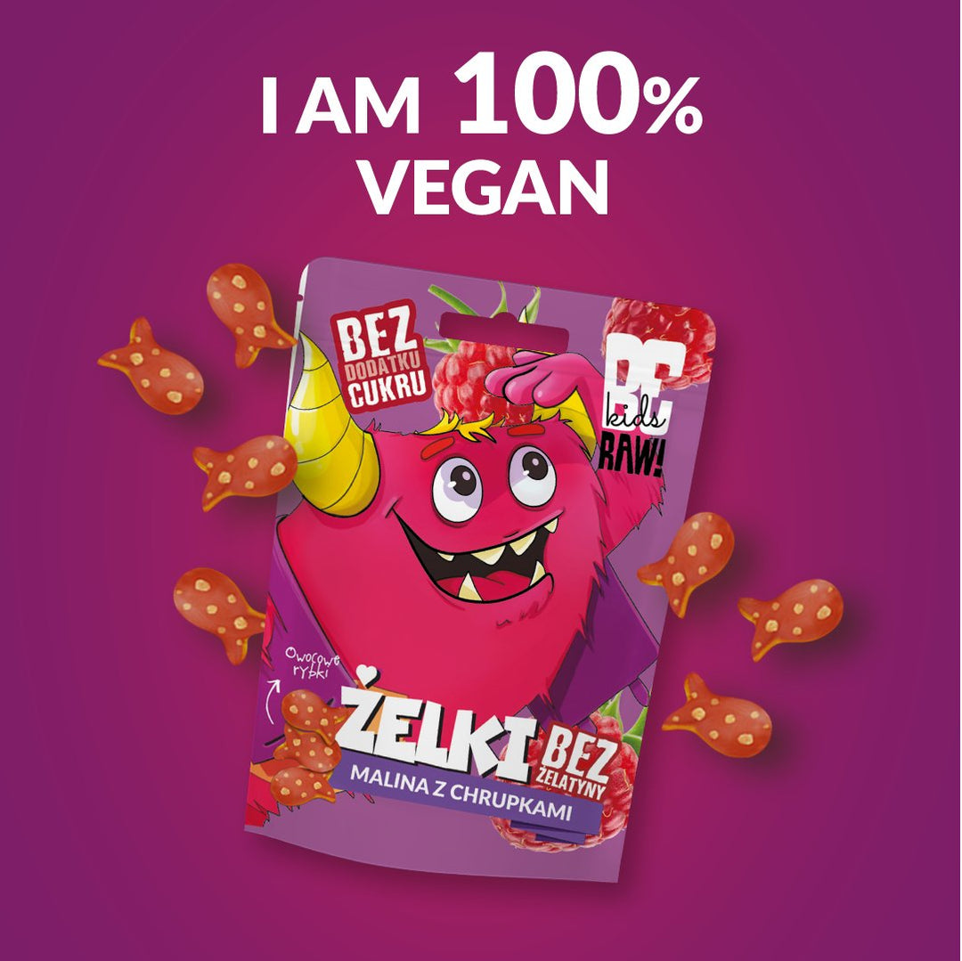 Be Raw Kids Jelly Beans - Raspberry with Crisps 35g - Be Raw - Vesa Beauty