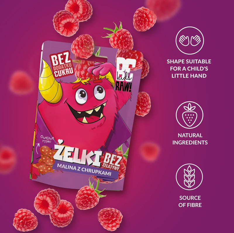 Be Raw Kids Jelly Beans - Raspberry with Crisps 35g - Be Raw - Vesa Beauty