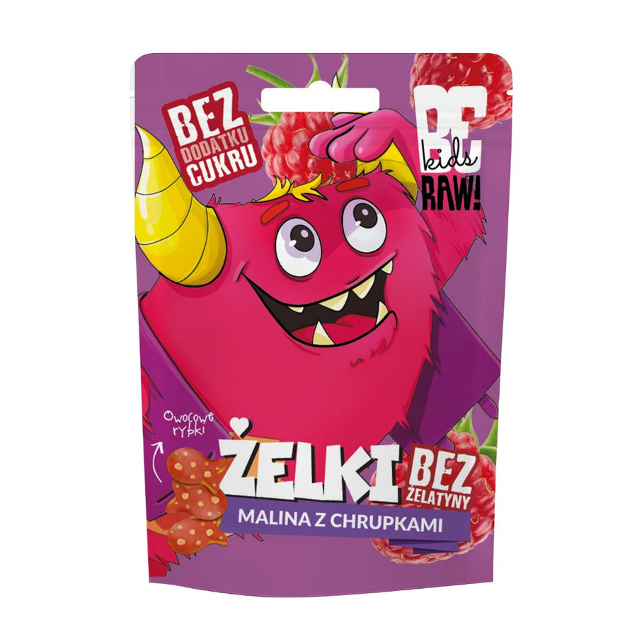 Be Raw Kids Jelly Beans - Raspberry with Crisps 35g - Be Raw - Vesa Beauty