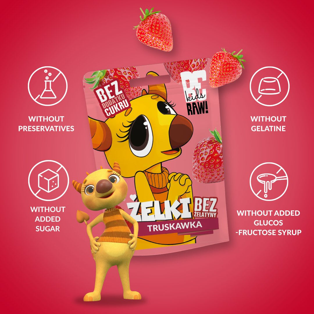 Be Raw Kids Jelly beans - Strawberry 35g - Be Raw - Vesa Beauty