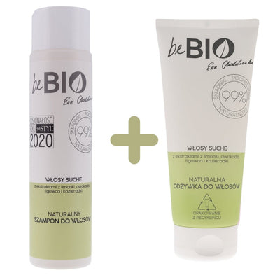 BeBio Dry Hair Set: Shampoo 300ml + Conditioner 200ml - BeBio Ewa Chodakowska - Vesa Beauty