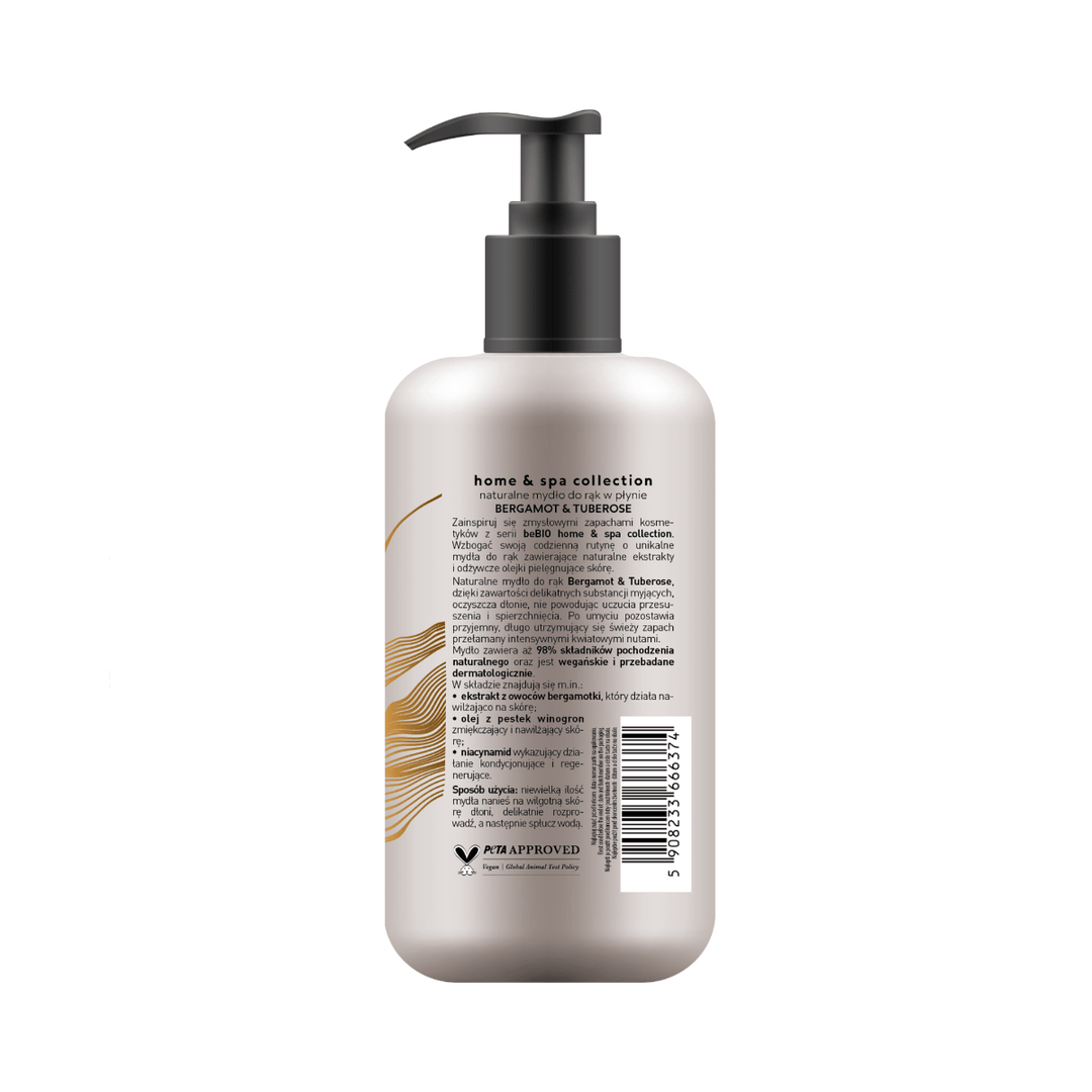 BeBio home & spa collection Natural Hand Soap Bergamot & Tuberose 300ml - BeBio Ewa Chodakowska - Vesa Beauty