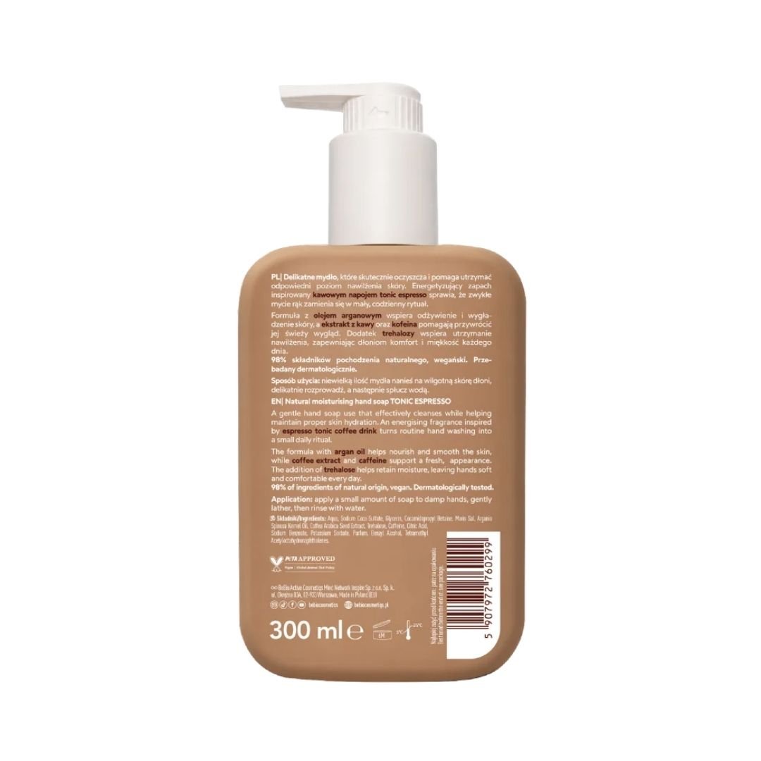 beBIO Natural Moisturising Hand Soap - Tonic Espresso 300ml - beBIO Ewa Chodakowska - Vesa Beauty