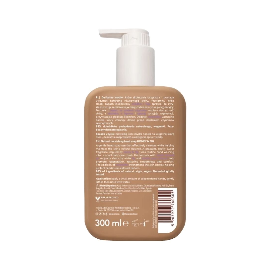 beBIO Natural Nourishing Hand Soap - Honey & Fig 300ml - beBIO Ewa Chodakowska - Vesa Beauty