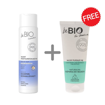 BeBio SET: Baby Hair Complex - Normalizing Shampoo for Greasy Hair 300ml + Conditioner for Frizzy Hair 200ml FREE - BeBio Ewa Chodakowska - Vesa Beauty
