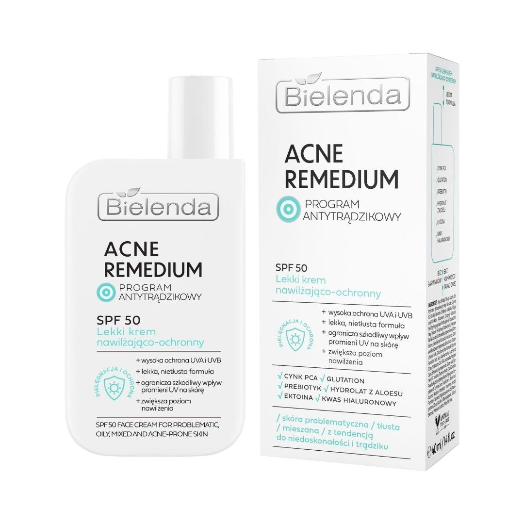 Bielenda ACNE REMEDIUM SPF 50 Light moisturizing - protective cream 40ml - Bielenda - Vesa Beauty