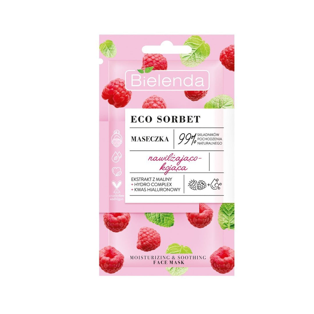 Bielenda ECO SORBET - Raspberry - Moisturizing & Soothing Face Mask 8g - Bielenda - Vesa Beauty