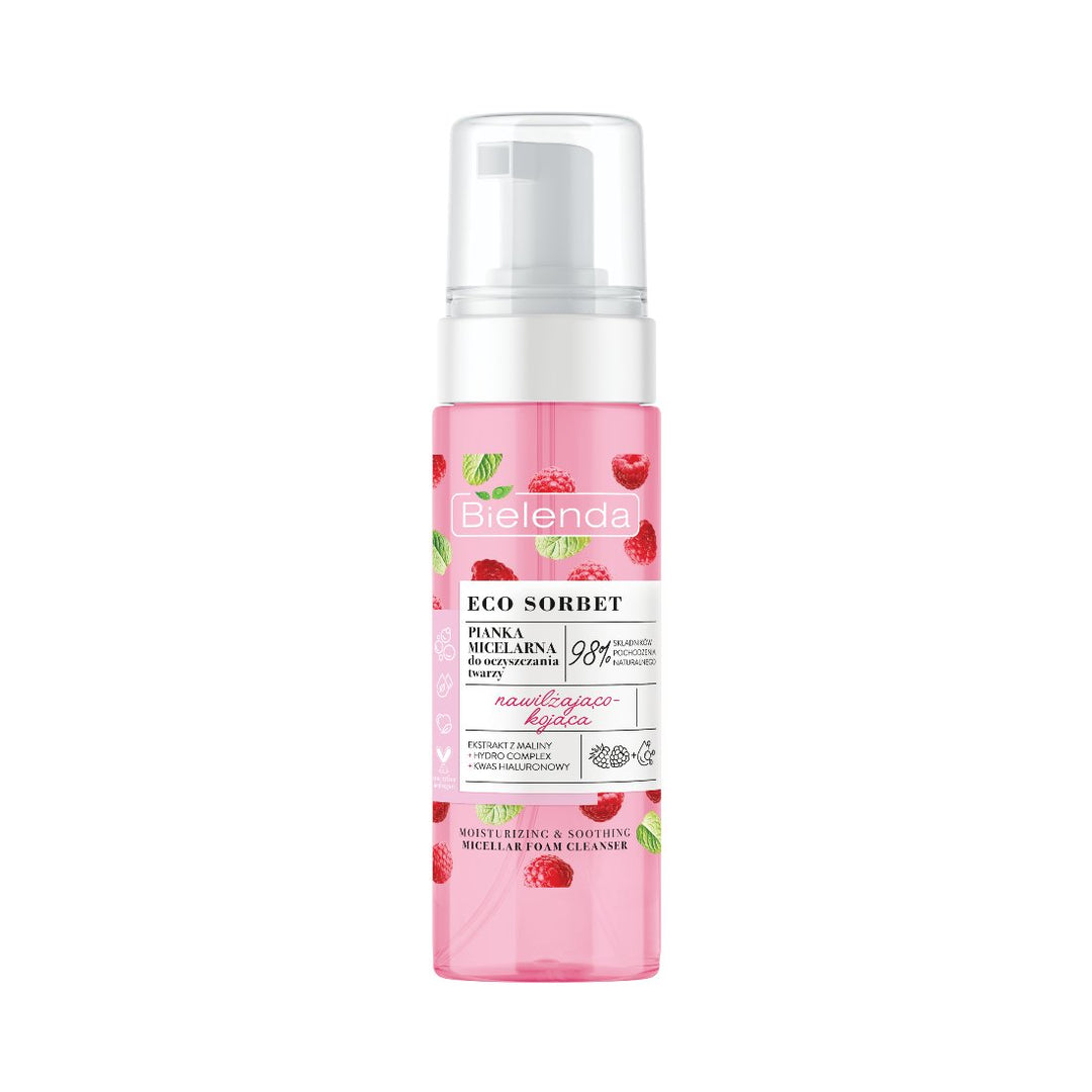 Bielenda ECO SORBET - Raspberry - Moisturizing & Soothing Micellar Foam Cleanser 150ml - Bielenda - Vesa Beauty