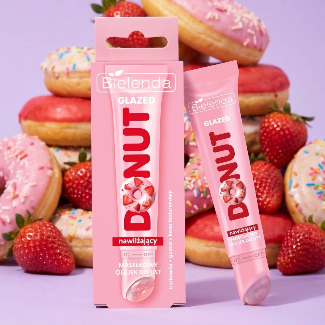 Bielenda GLAZED DONUT butter melt - Guava+ Strawberry + Hyaluron - buttery lip oil moisturizing 10g - Bielenda - Vesa Beauty