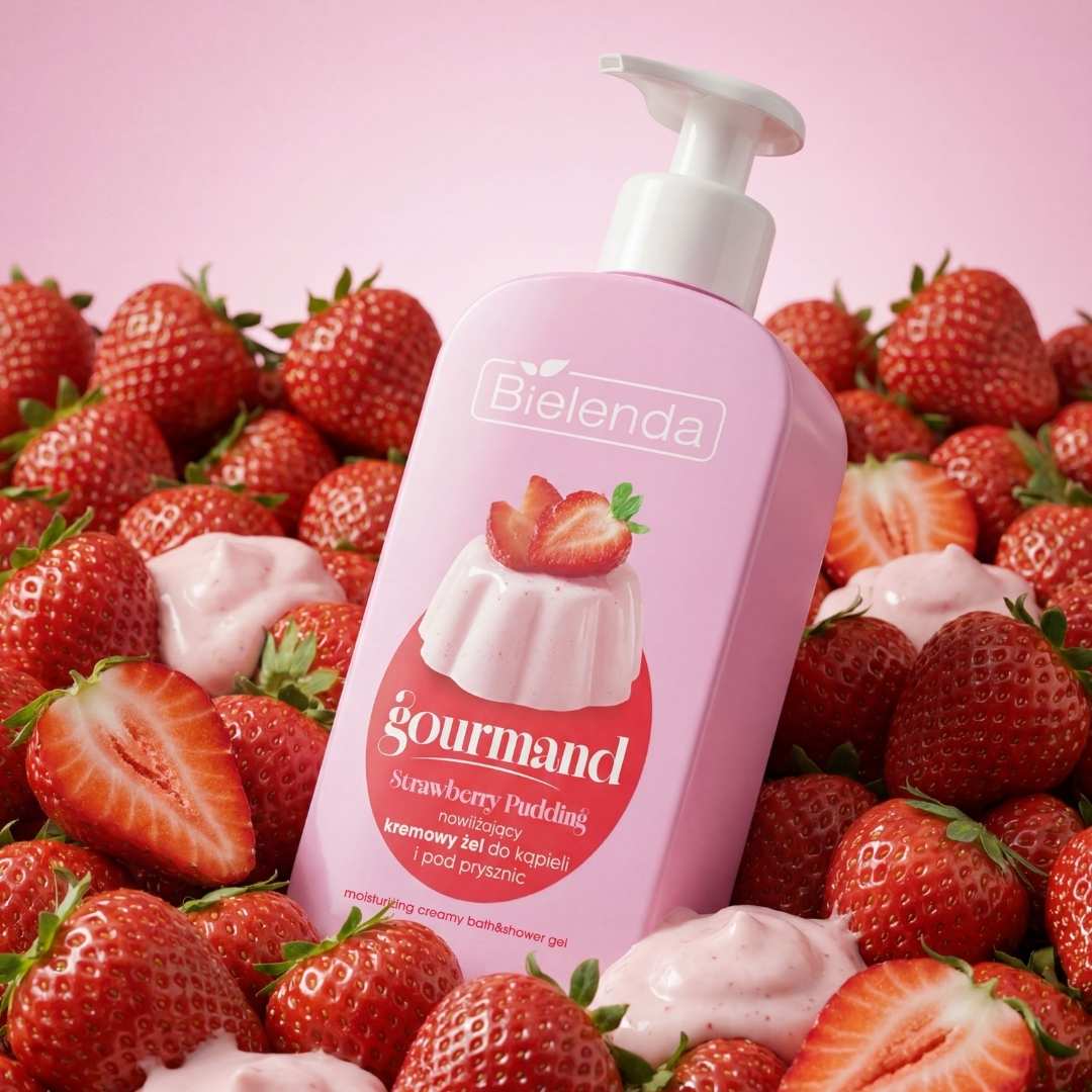 Bielenda GOURMAND Strawberry Pudding - Moisturizing Creamy Bath &amp; Shower Gel 300ml - Bielenda - Vesa Beauty