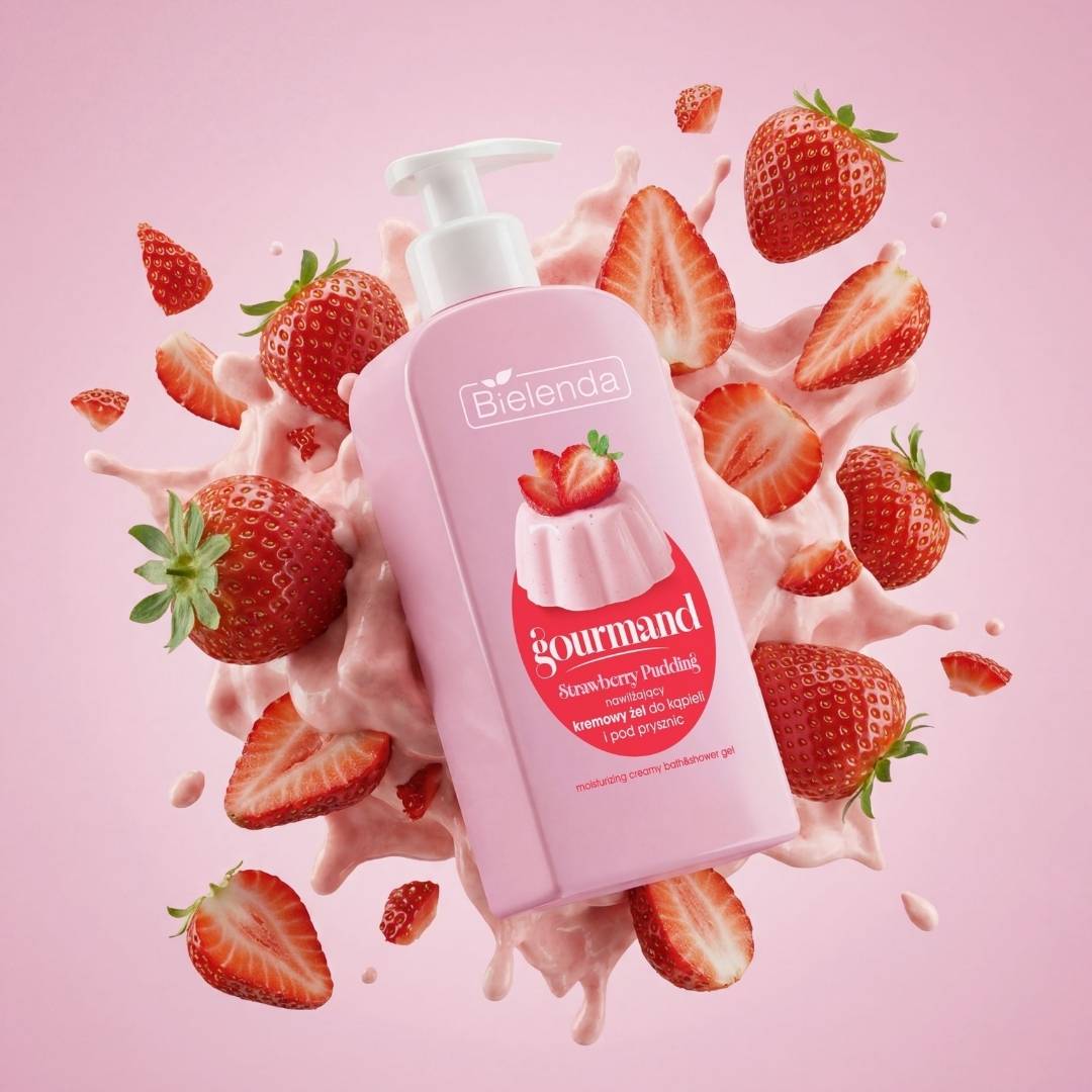 Bielenda GOURMAND Strawberry Pudding - Moisturizing Creamy Bath &amp; Shower Gel 300ml - Bielenda - Vesa Beauty