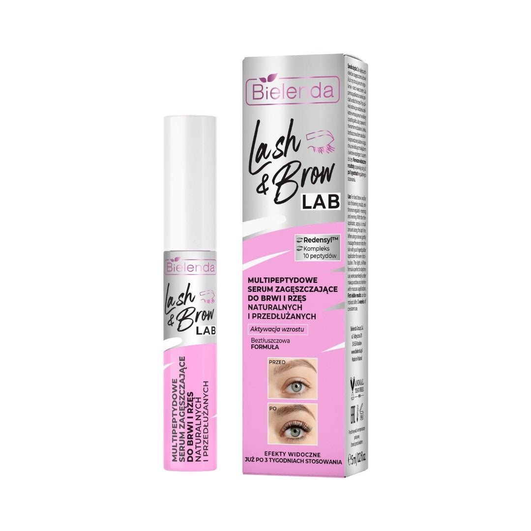 Bielenda LASH &amp; BROW LAB Multi‑Peptide Thickening Serum for Natural &amp; Extended Lashes and Brows 5ml - Bielenda - Vesa Beauty