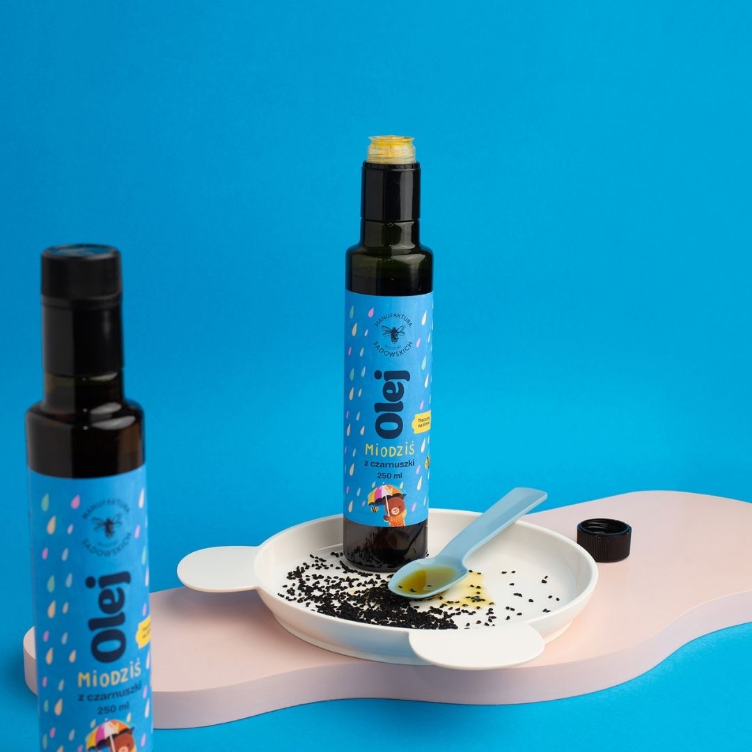Black cumin oil for children - Honey Bear 250ml - Sadowski Bee Gardens - Vesa Beauty