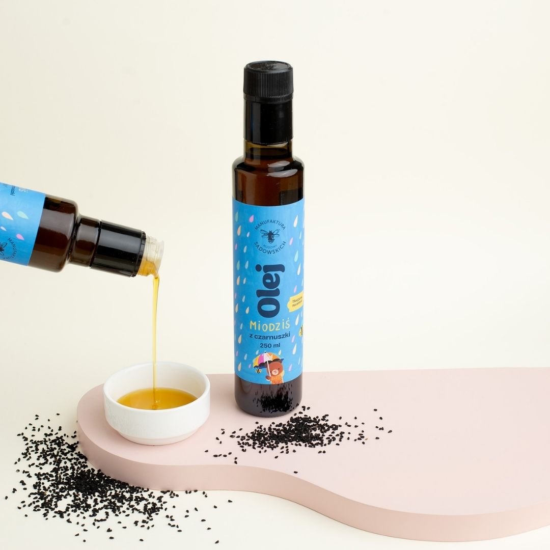 Black cumin oil for children - Honey Bear 250ml - Sadowski Bee Gardens - Vesa Beauty