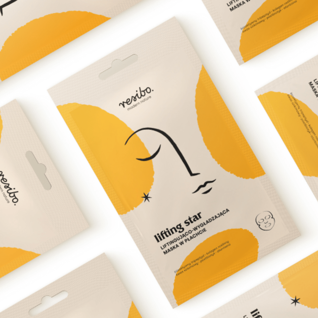 Box set: LIFTING STAR lifting & smoothing sheet mask 5pc - Resibo - Vesa Beauty