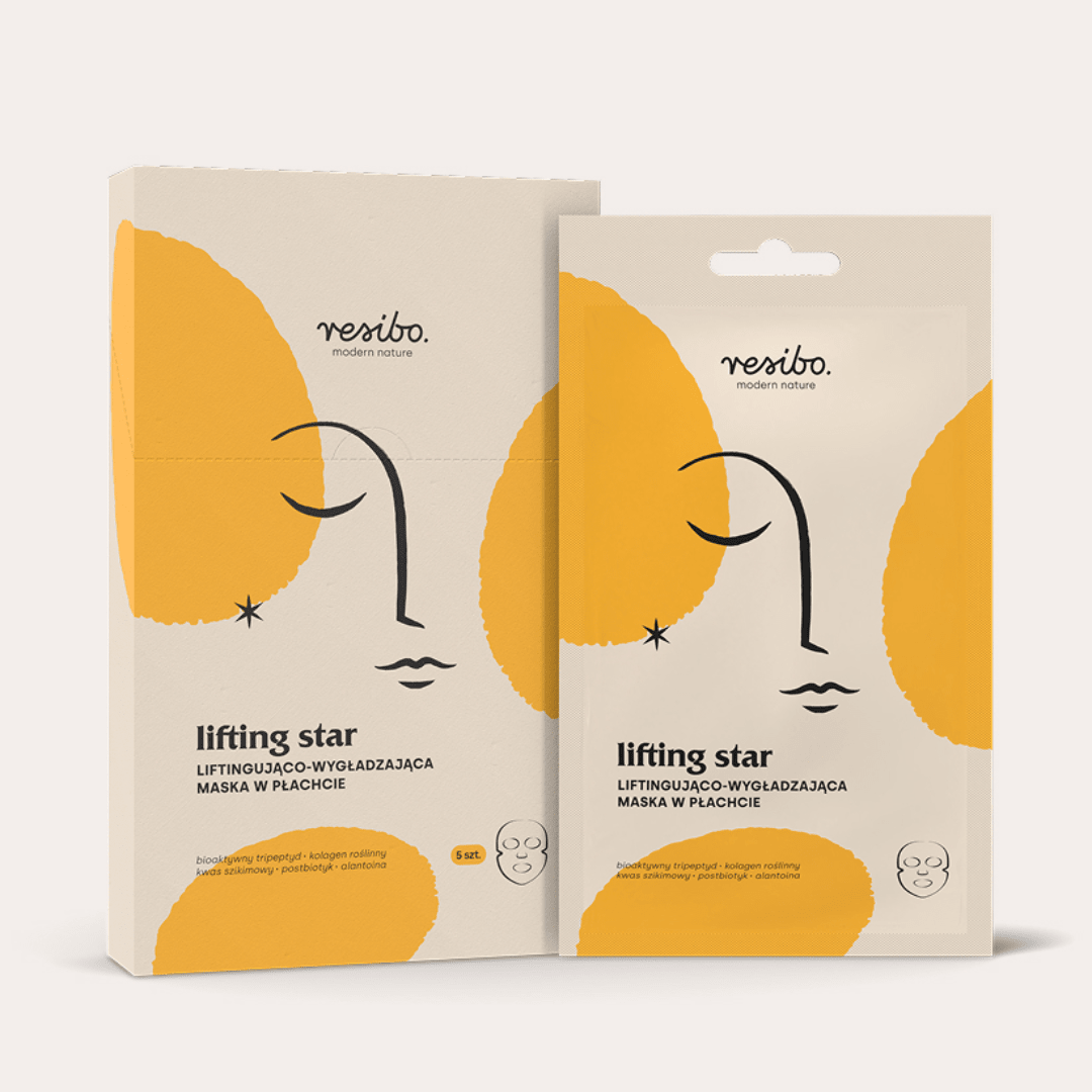 Box set: LIFTING STAR lifting & smoothing sheet mask 5pc - Resibo - Vesa Beauty