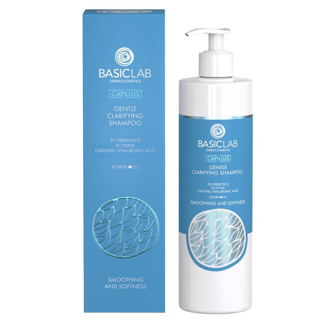 CAPILLUS Gentle Clarifying Shampoo 2% prebiotics, ectoin, cationic hyaluronic acid 300ml - BasicLab - Vesa Beauty