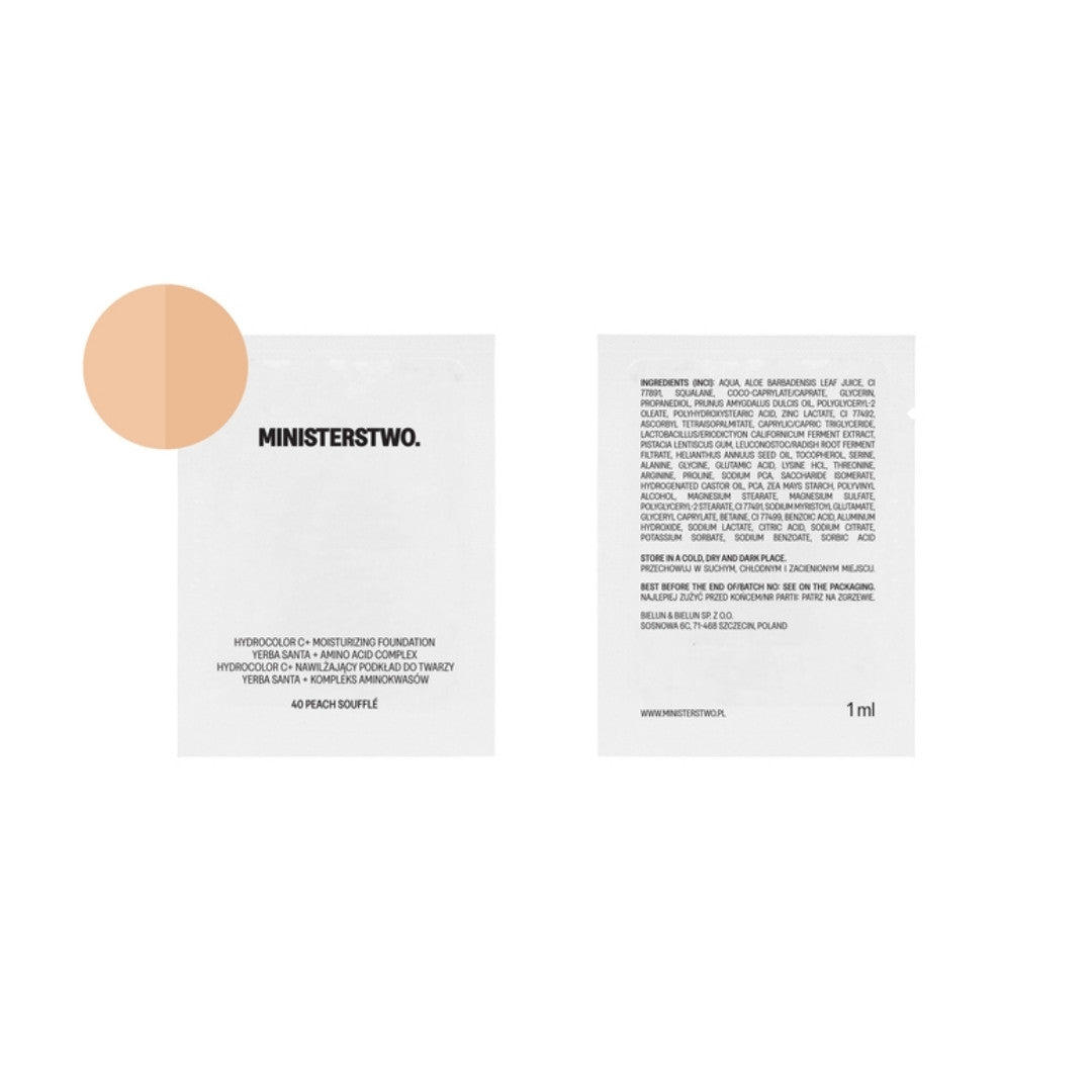 CAREUP Moisturizing Foundation - No. 40 Peach Soufflé 1ml sample - Ministerstwo - Vesa Beauty